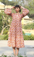 Marigold Balloon Sleeves Dress