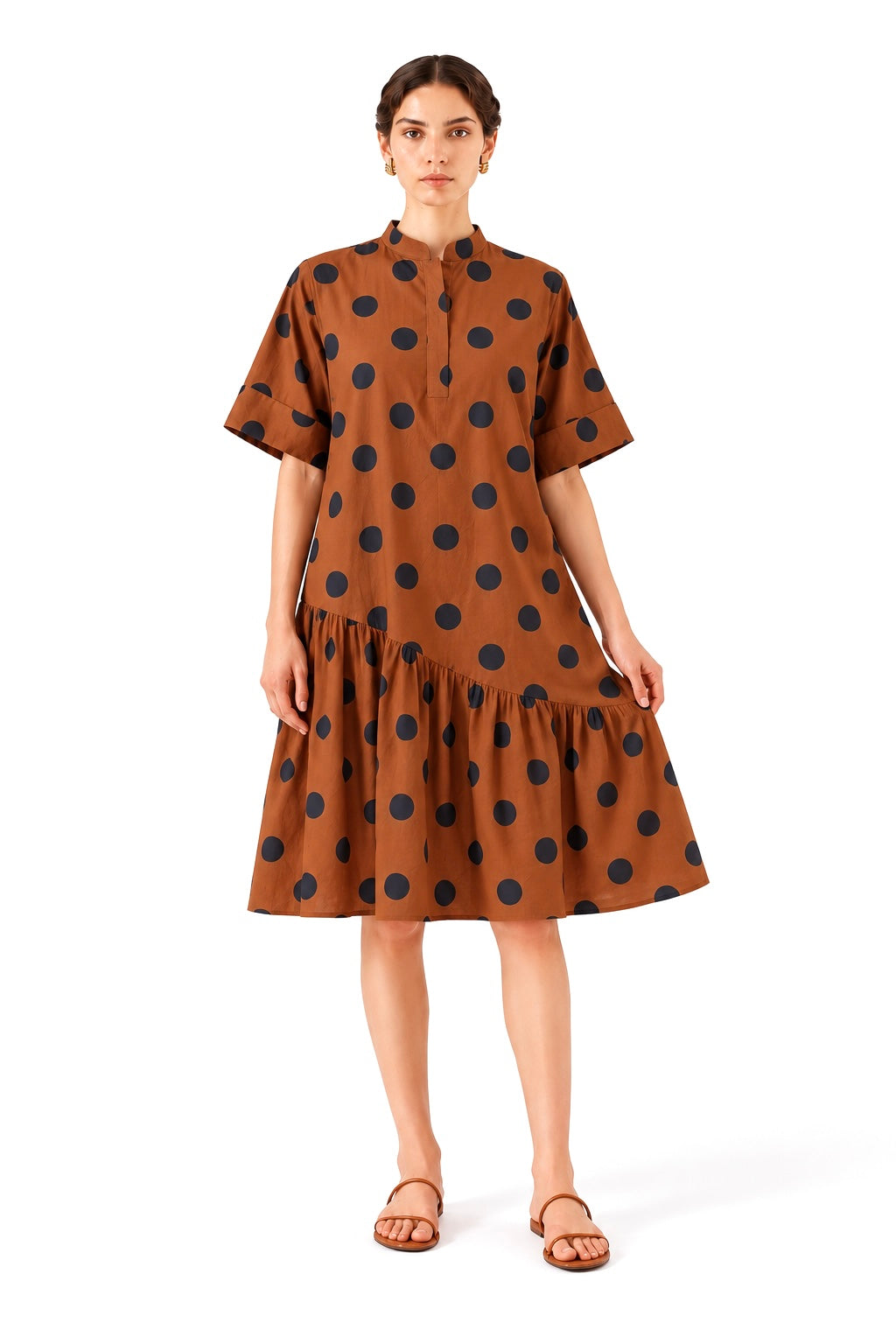 Rust Polka Mini Dress
