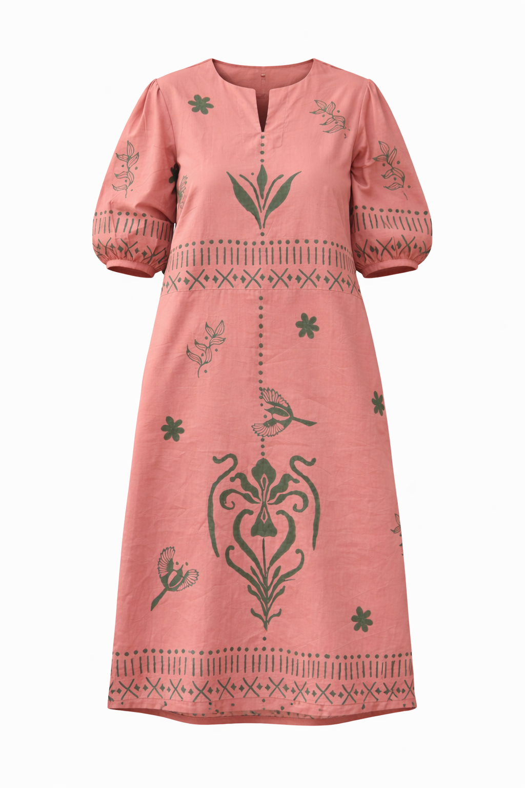 Ruffled PinkMidi Dress