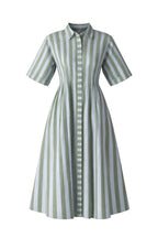 Sage stripe Midi dress