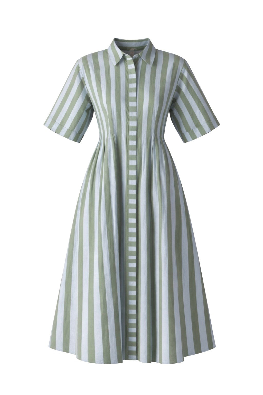 Sage stripe Midi dress