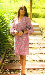 Pink and grey dress