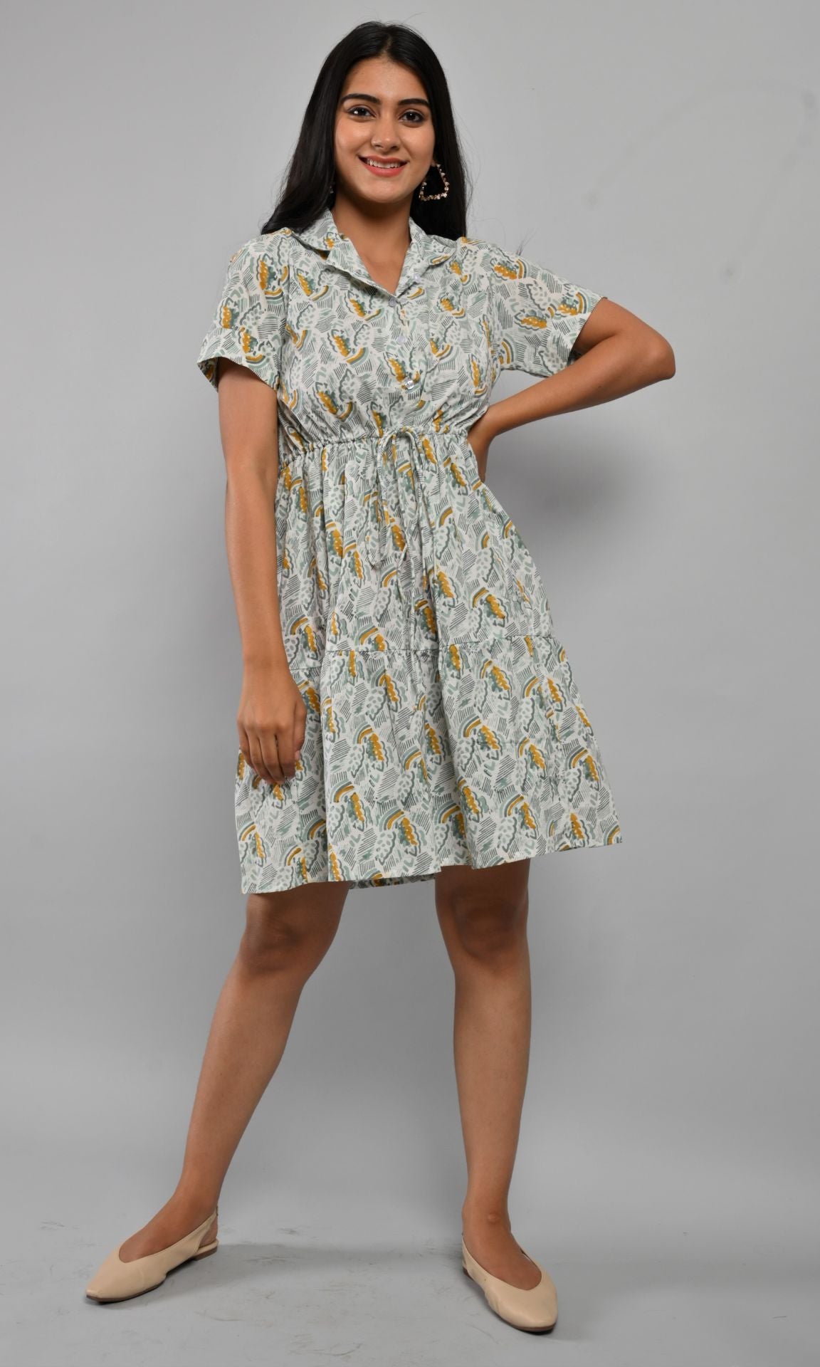 Mustard Green Dress