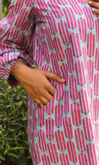 Pink and grey dress