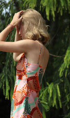 MAROON IRIS STRAP DRESS