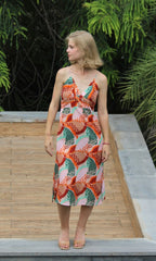MAROON IRIS STRAP DRESS
