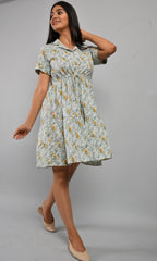 Mustard Green Dress