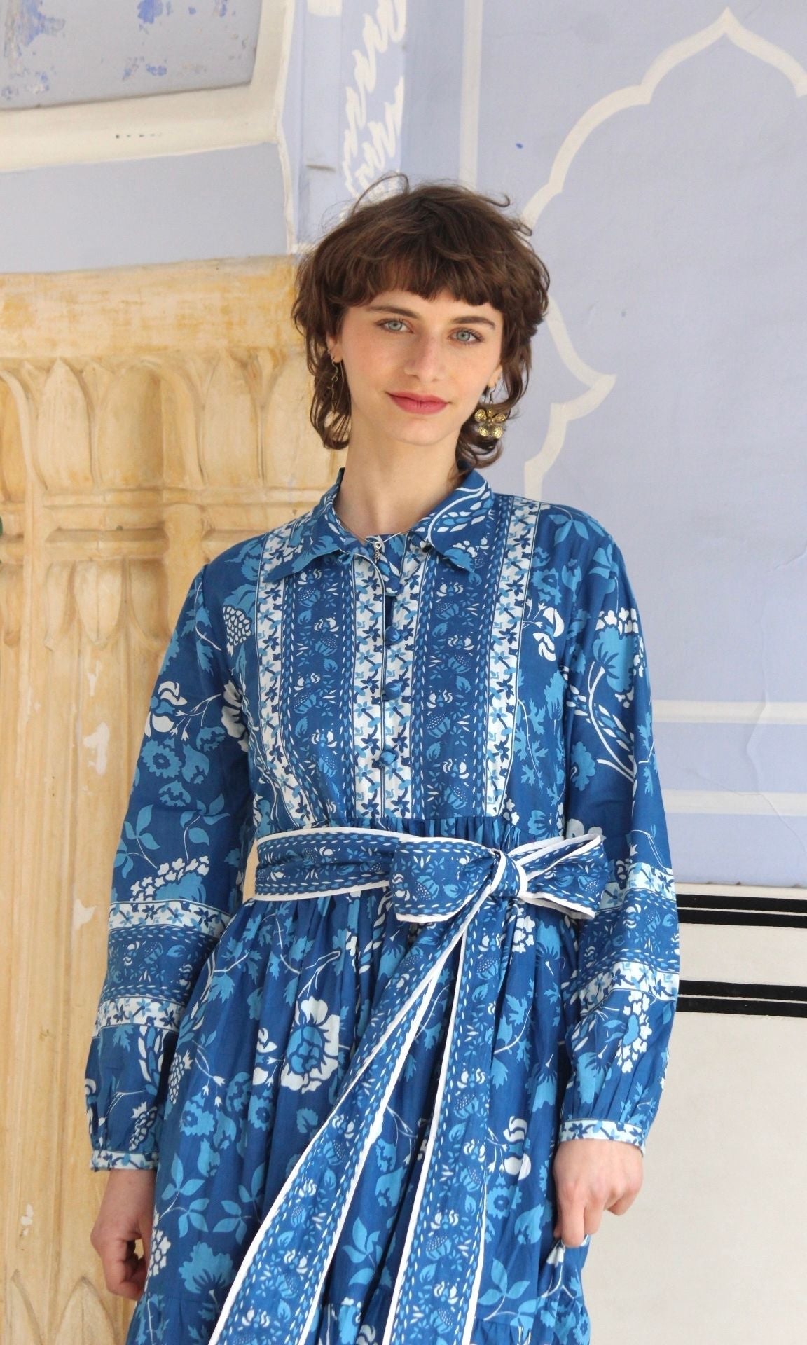 Blue Carnation Flounce Dress