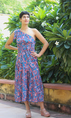 Blue Lagoon one shoulder dress