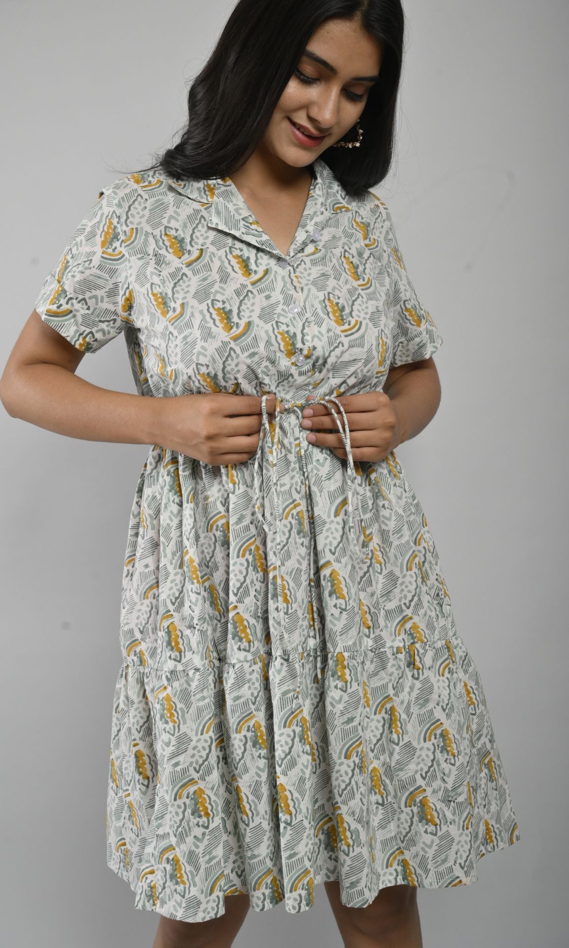 Mustard Green Dress