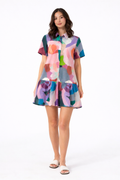 Watercolor Bloom Shirt Dress