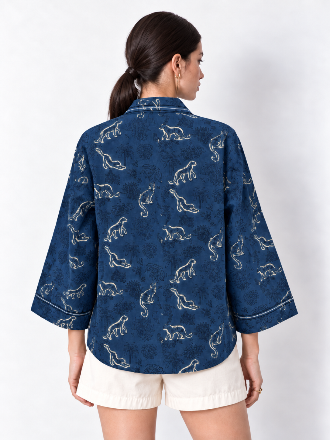 Leopard Blue Top
