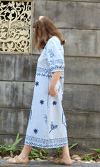 Ruffled Blue Midi Dress