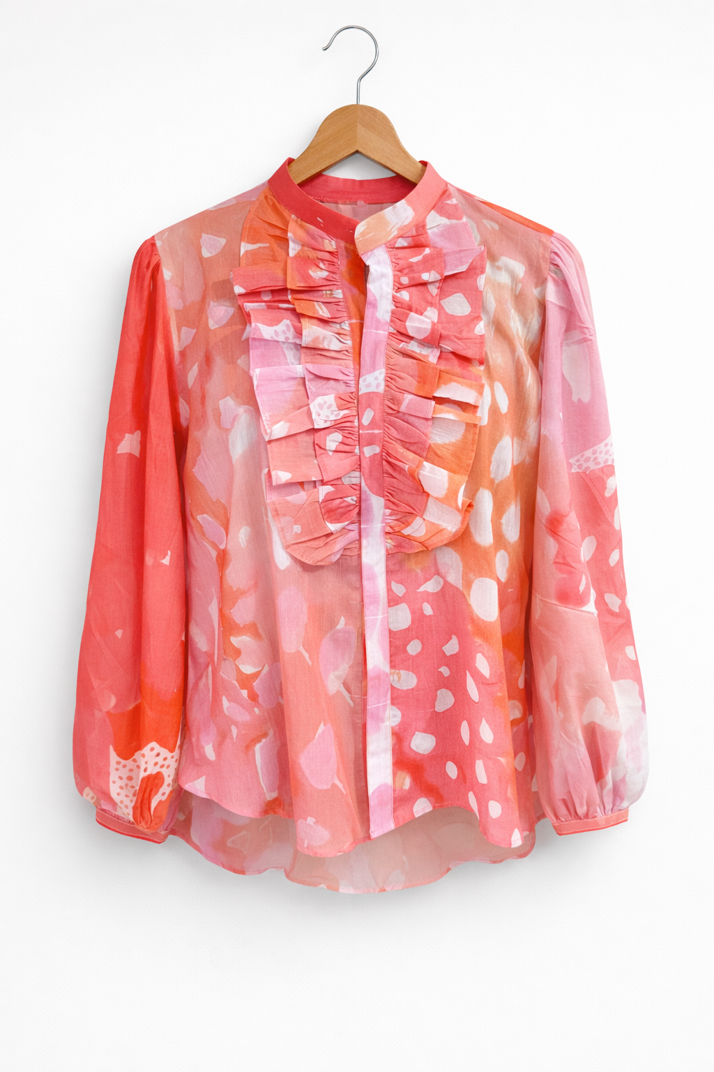 Coral Ruffle Muse Shirt