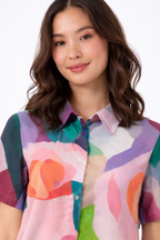 Watercolor Bloom Shirt Dress