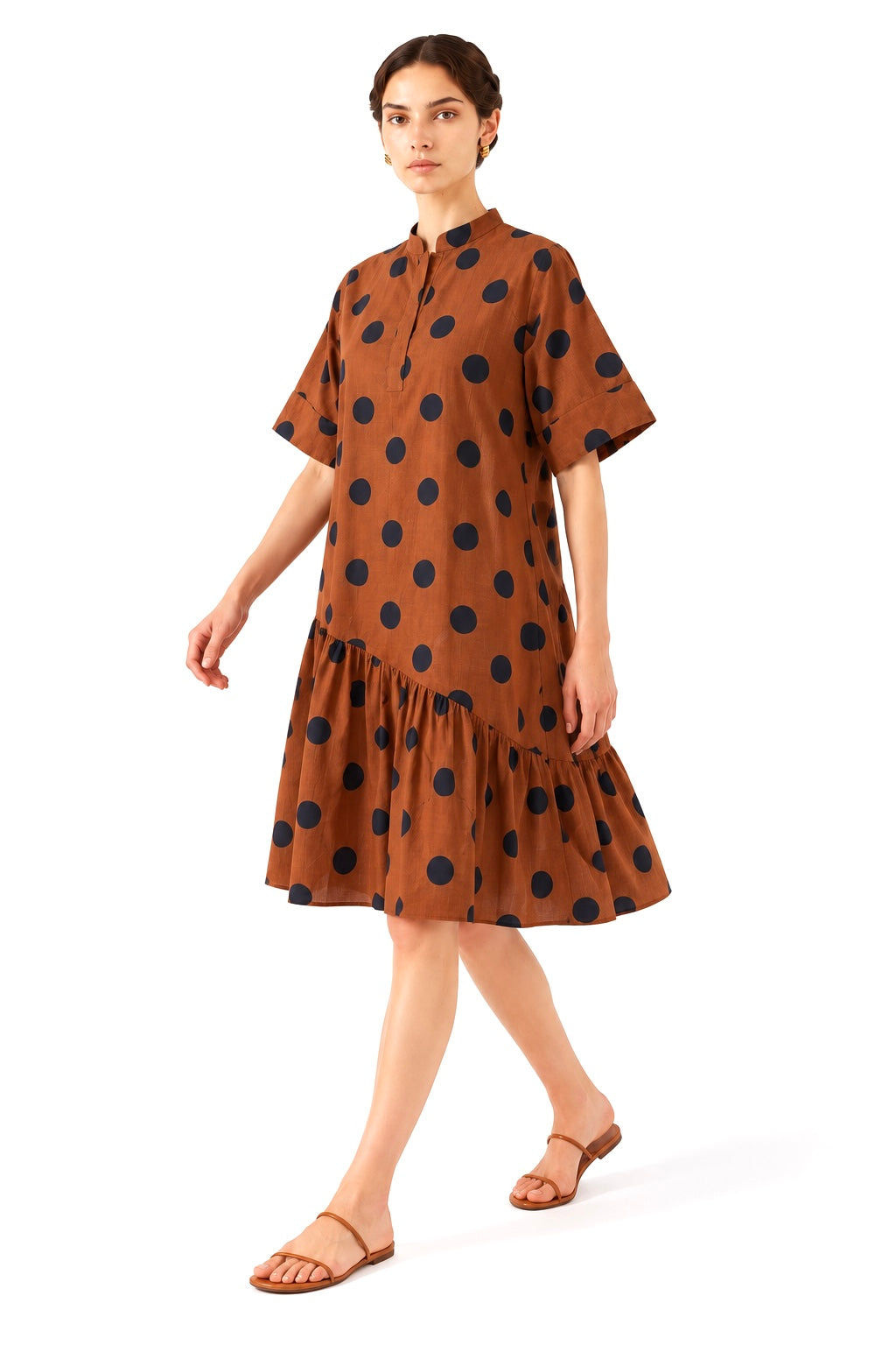 Rust Polka Mini Dress
