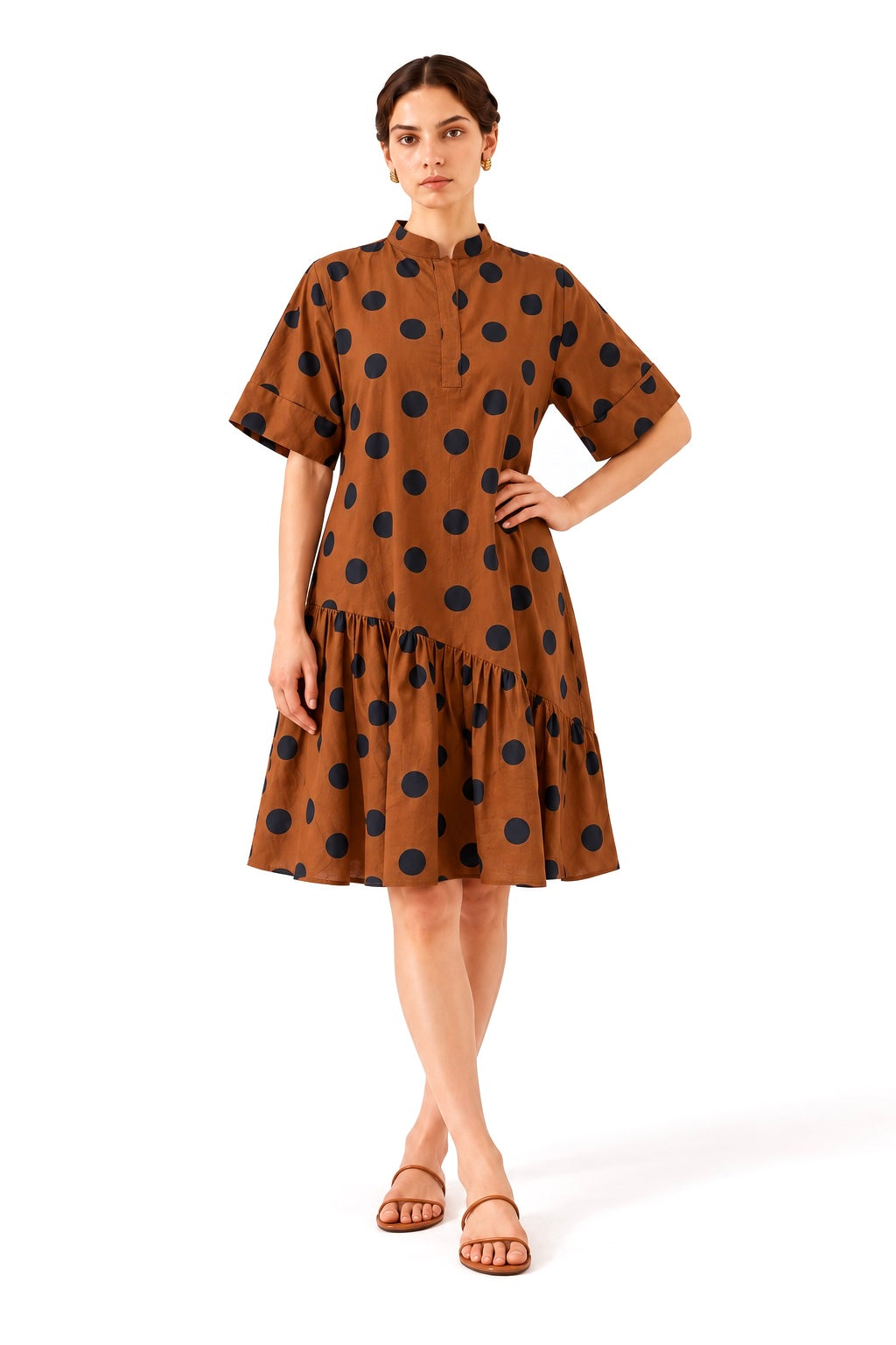 Rust Polka Mini Dress