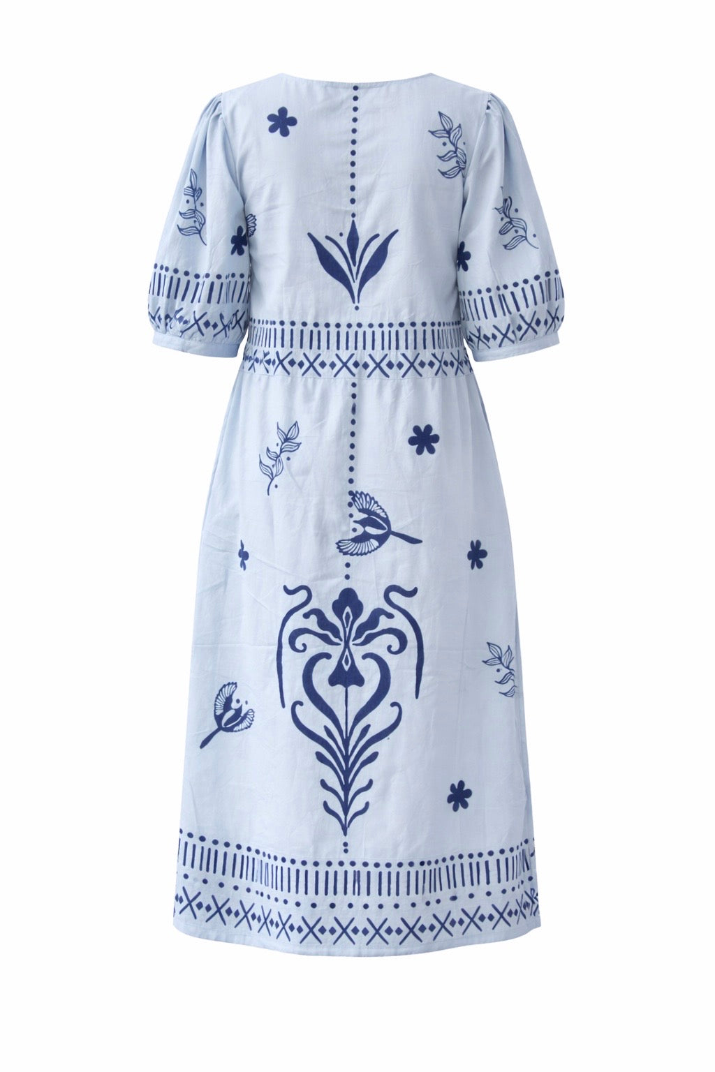 Ruffled Blue Midi Dress
