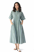 Sage stripe Midi dress