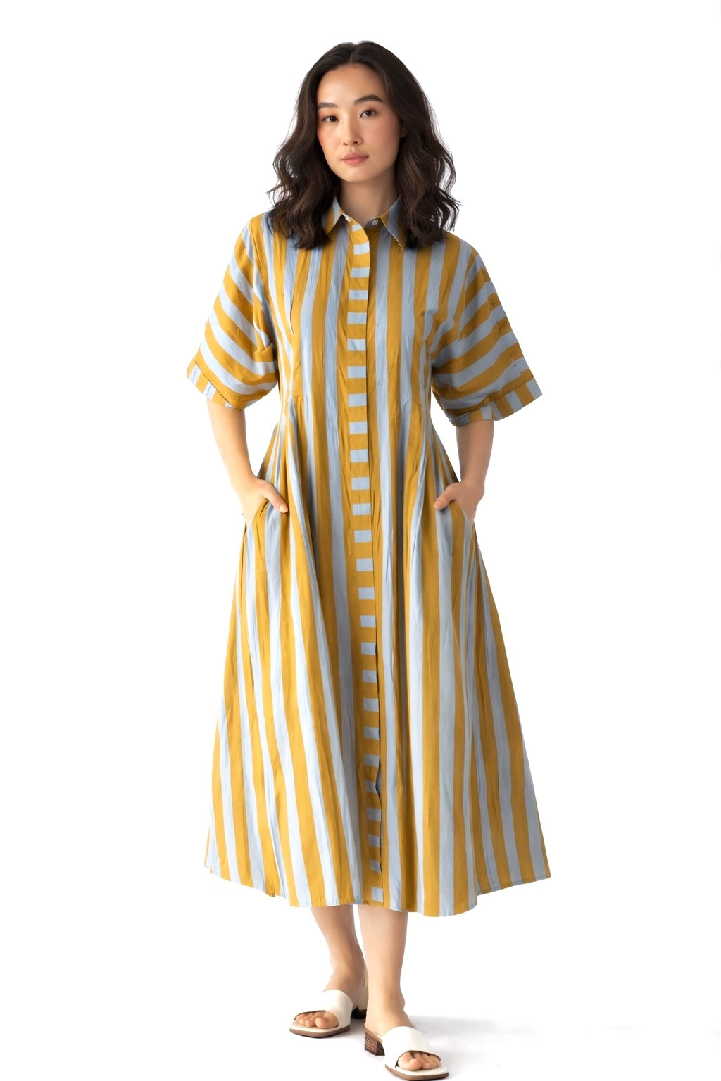 Golden stripe Midi dress