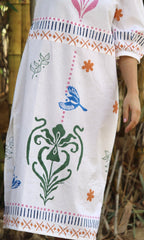 Ruffled White Midi Dress DRESSES Cyclamen 