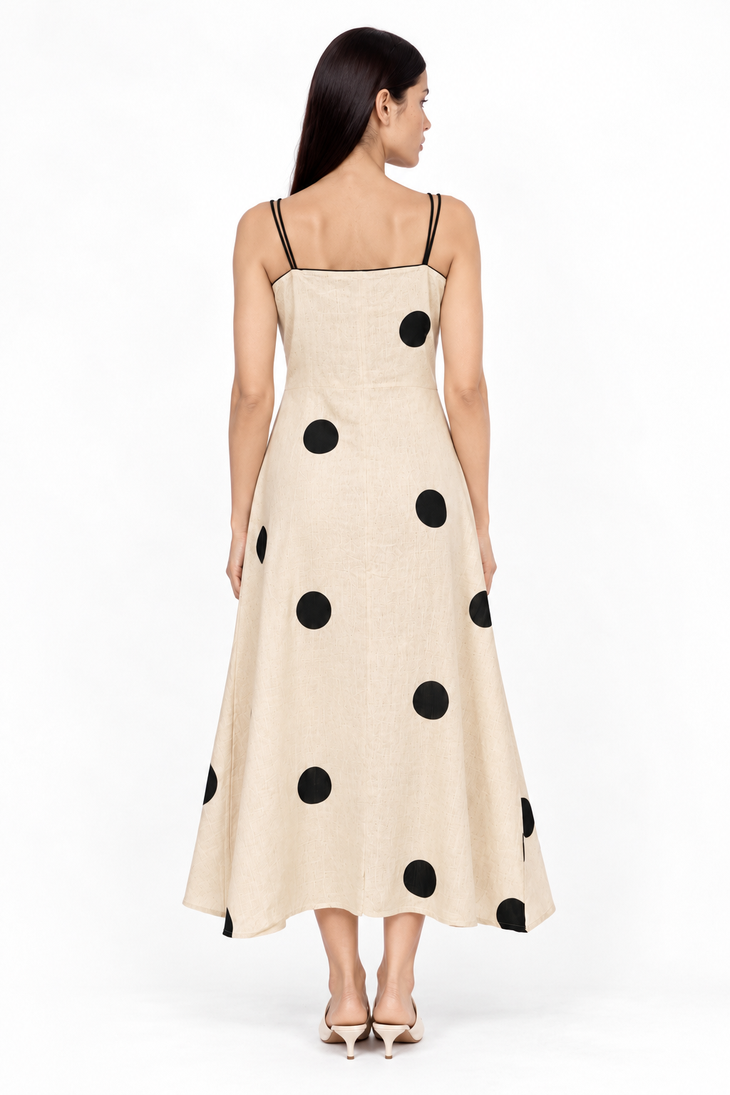 White Spot Sleeveless Dress
