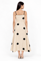 White Spot Sleeveless Dress