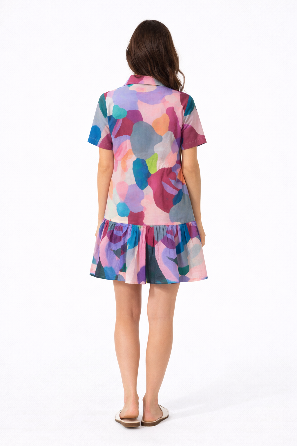 Watercolor Bloom Shirt Dress