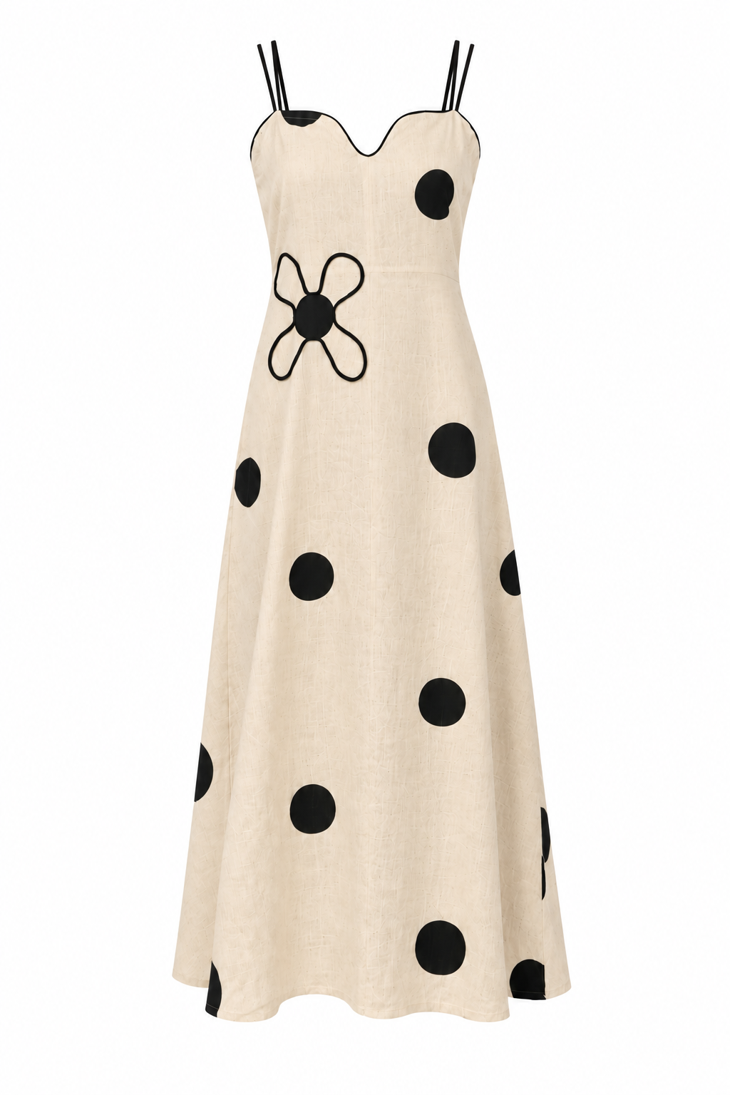 White Spot Sleeveless Dress