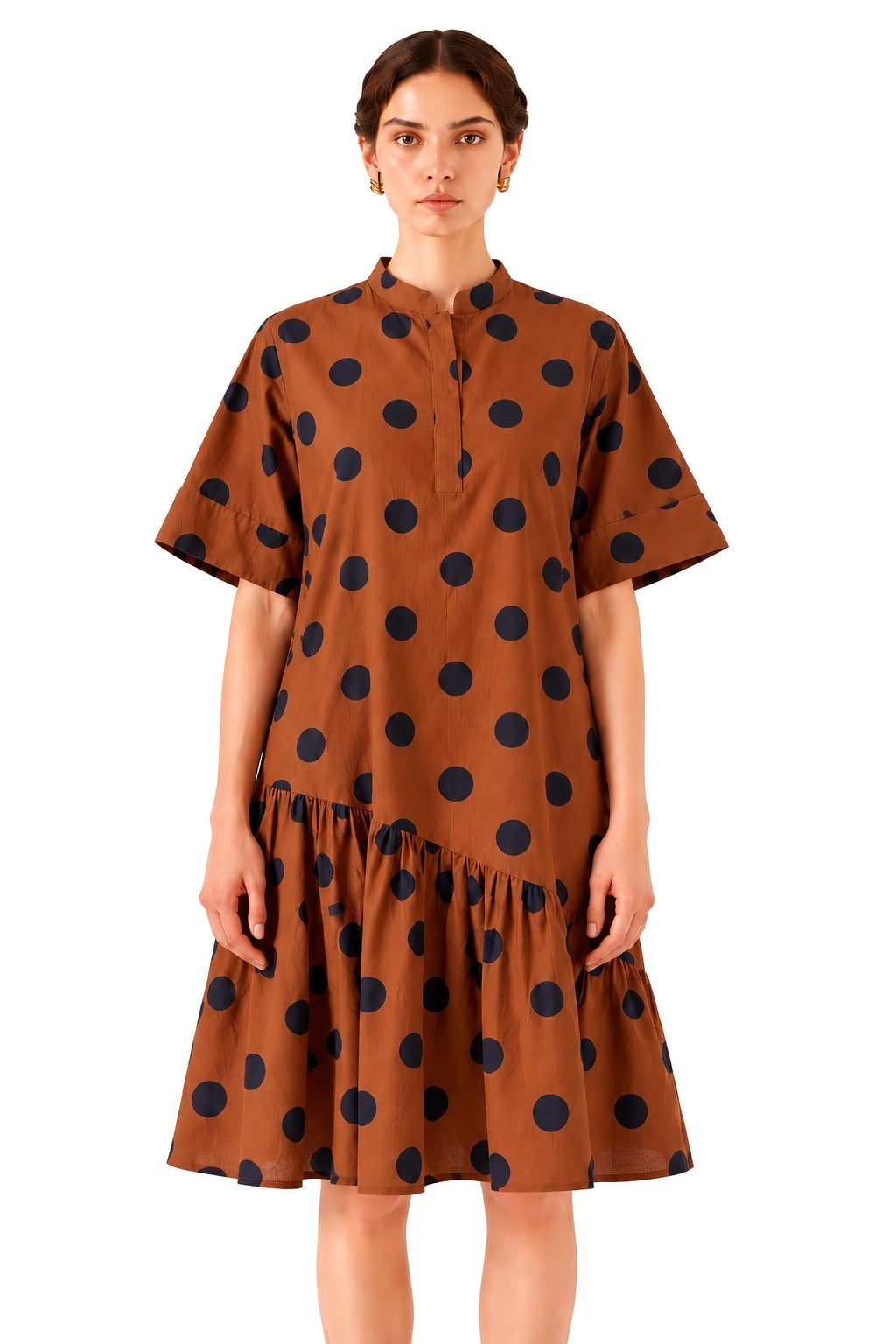 Rust Polka Mini Dress