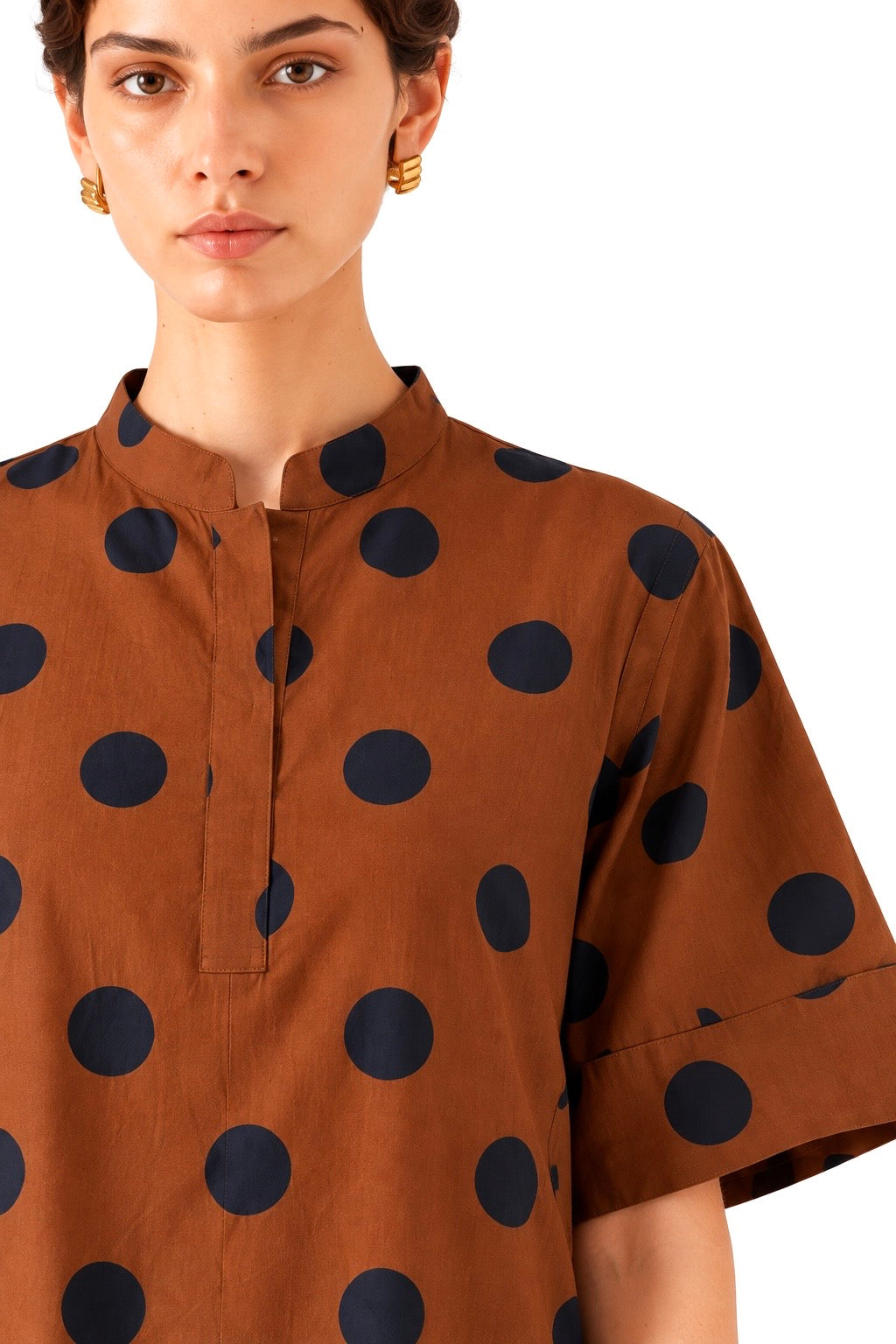 Rust Polka Mini Dress