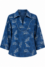 Leopard Blue Top