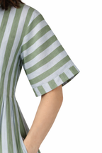 Sage stripe Midi dress