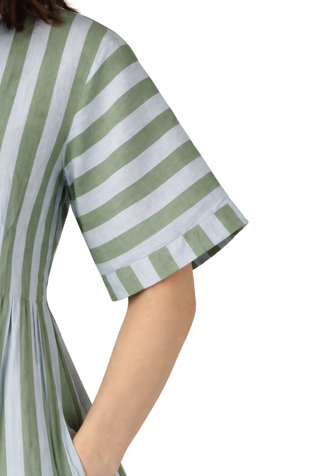Sage stripe Midi dress