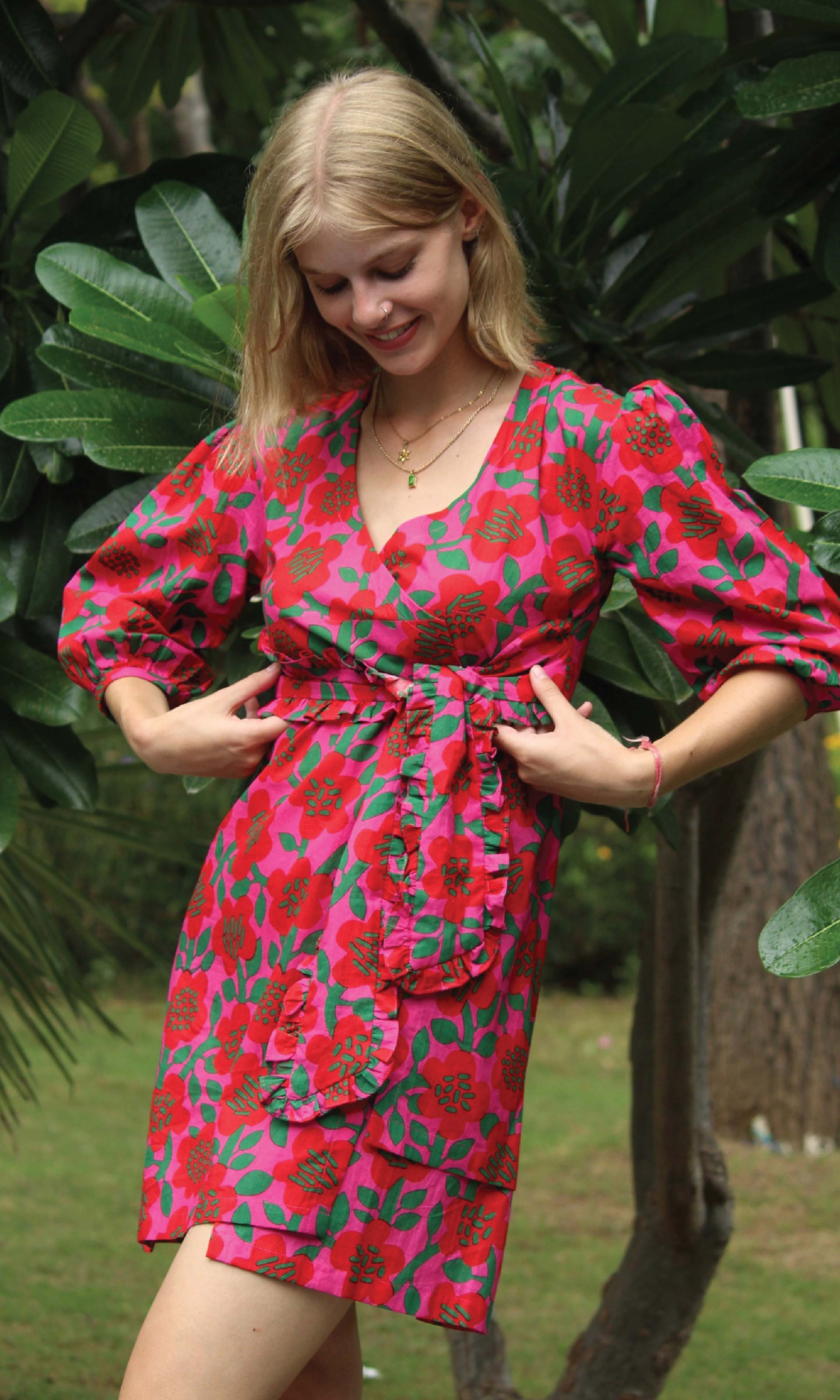 BERRY BLUSH SHORT DRESS